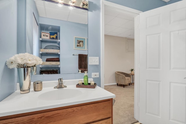 7509 Bittersweet Dr, Gurnee, IL 60031 - bathroom featuring a drop ceiling and vanity