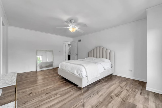 2011 Gleneagle Dr, Plainfield, IL 60586 - bedroom with wood finished floors, crown molding, and a ceiling fan