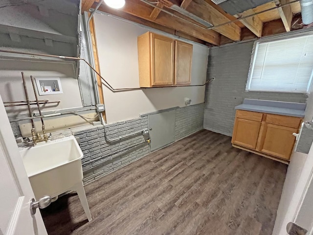4240 Greenbrier Ln, Richton Park, IL 60471 - below grade area with dark wood-style flooring