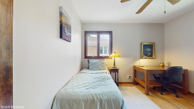 265 N Shaddle Ave, Mundelein, IL 60060 - bedroom with wood finished floors and a ceiling fan