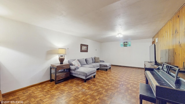 265 N Shaddle Ave, Mundelein, IL 60060 - living room with baseboards and wooden walls