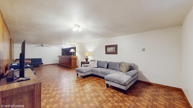 265 N Shaddle Ave, Mundelein, IL 60060 - living room with baseboards and a ceiling fan