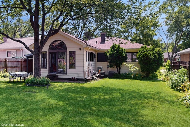 265 N Shaddle Ave, Mundelein, IL 60060 - rear view of property with a chimney and entry steps