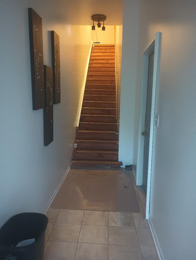 2236 W Monroe St, Chicago, IL 60612 - corridor with stairway and tile patterned flooring