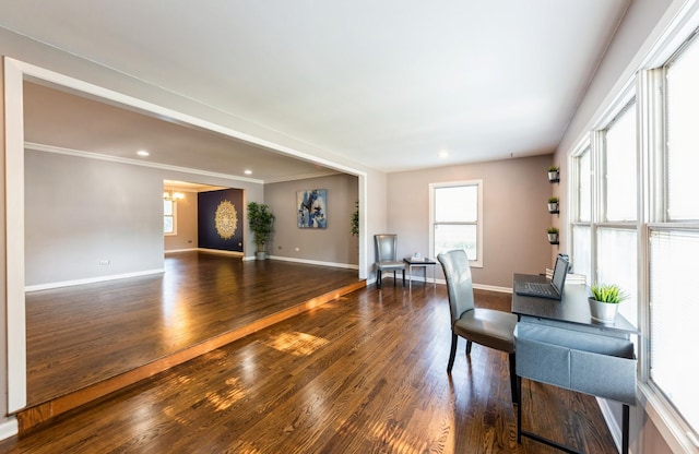 536 S Echo Ln, Palatine, IL 60067 - dining space featuring wood finished floors, crown molding, and recessed lighting