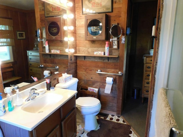 4256 W Egan Rd, Leaf River, IL 61047 - bathroom with wood walls and vanity