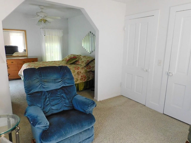 4256 W Egan Rd, Leaf River, IL 61047 - sitting room with carpet and ceiling fan