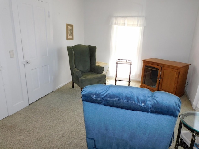 4256 W Egan Rd, Leaf River, IL 61047 - sitting room featuring carpet flooring and baseboards