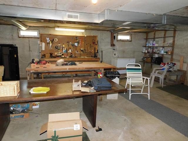 4256 W Egan Rd, Leaf River, IL 61047 - basement with a workshop area