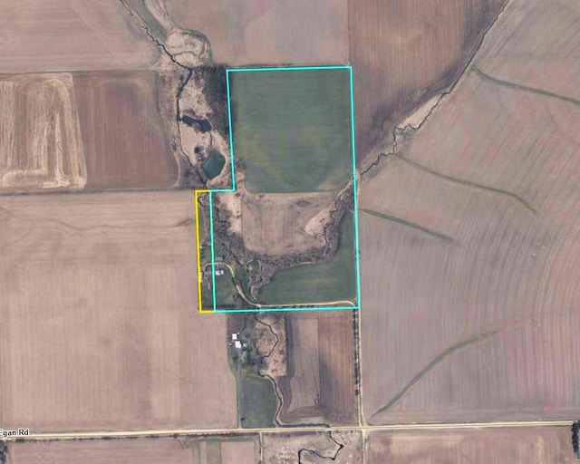 4256 W Egan Rd, Leaf River, IL 61047 - aerial view of property's location featuring property boundaries highlighted