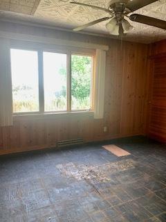 26158 W Reed St, Ingleside, IL 60041 - empty room with wooden walls and a ceiling fan