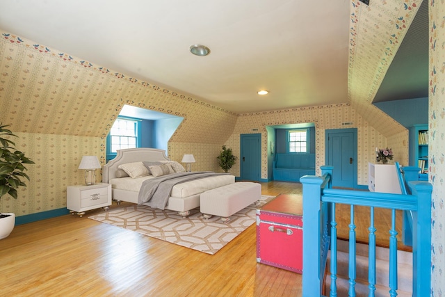 1286 W Stephenson St, Freeport, IL 61032 - bedroom featuring wallpapered walls, wood finished floors, and recessed lighting