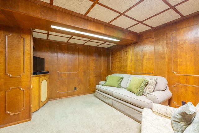 1286 W Stephenson St, Freeport, IL 61032 - carpeted living room with wood walls
