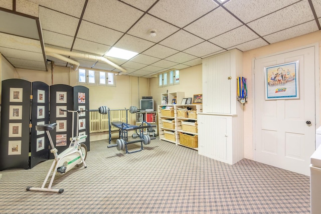 1286 W Stephenson St, Freeport, IL 61032 - exercise room with carpet and a drop ceiling