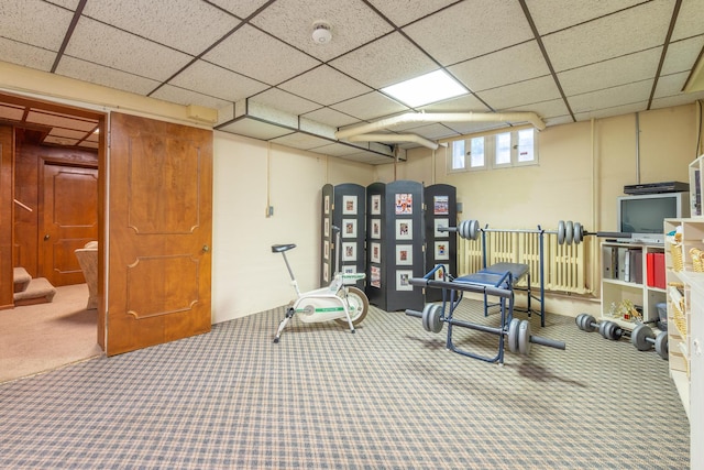 1286 W Stephenson St, Freeport, IL 61032 - workout area with carpet flooring and a drop ceiling