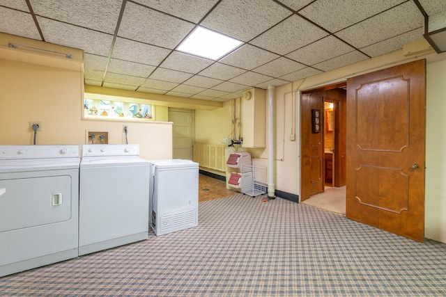 1286 W Stephenson St, Freeport, IL 61032 - laundry room featuring carpet floors and independent washer and dryer