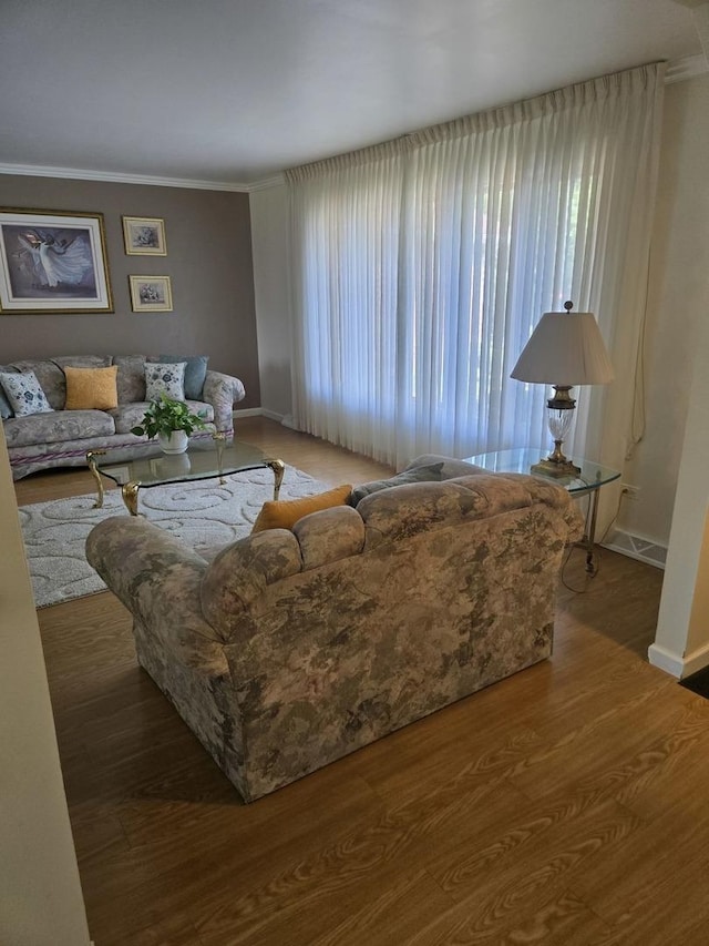 2029 171st Pl, South Holland, IL 60473 - living room featuring wood finished floors and ornamental molding