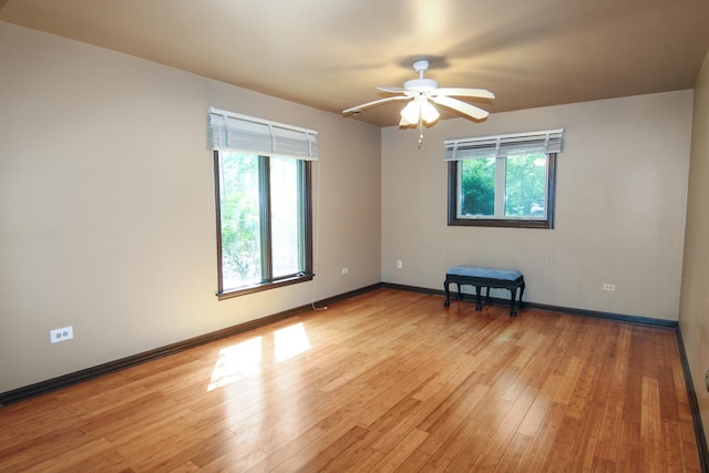16612 S Catawba Rd, Homer Glen, IL 60491 - empty room with healthy amount of natural light, a ceiling fan, and light wood-style floors
