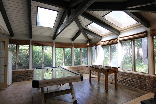 16612 S Catawba Rd, Homer Glen, IL 60491 - playroom featuring a skylight and brick wall