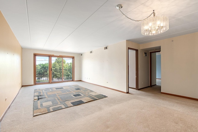 11020 S Keating Ave Unit 202, Oak Lawn, IL 60453 - empty room with carpet floors and a chandelier