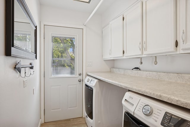 9N909 Koshare Trl, Elgin, IL 60124 - washroom featuring cabinet space, independent washer and dryer, and light wood-type flooring