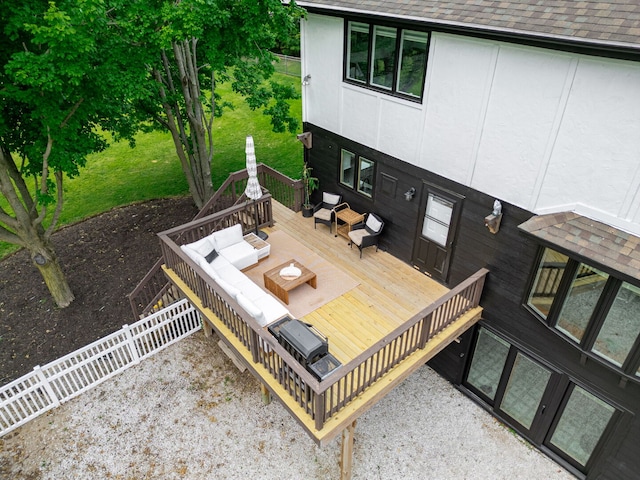 9N909 Koshare Trl, Elgin, IL 60124 - wooden terrace with an outdoor hangout area