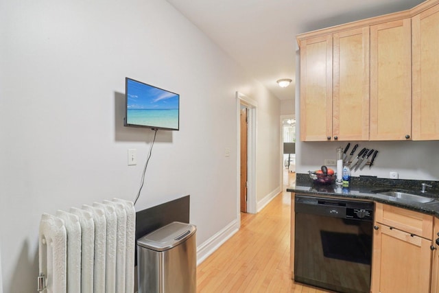 4702 N Campbell Ave Unit 2, Chicago, IL 60625 - kitchen featuring light brown cabinetry and black dishwasher