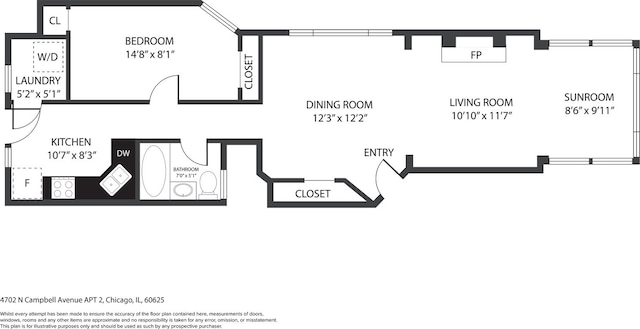4702 N Campbell Ave Unit 2, Chicago, IL 60625 - view of floor plan / room layout