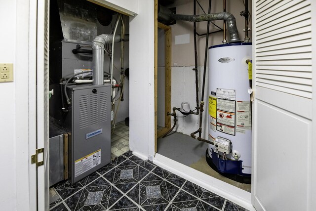 1065 Irwin Ave, Des Plaines, IL 60018 - utility room featuring gas water heater and heating unit