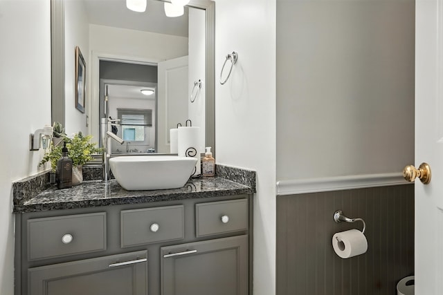 3705 Streamwood Dr, Hazel Crest, IL 60429 - bathroom featuring vanity and a wainscoted wall
