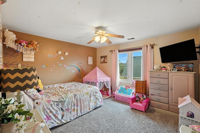3705 Streamwood Dr, Hazel Crest, IL 60429 - bedroom featuring carpet flooring and ceiling fan