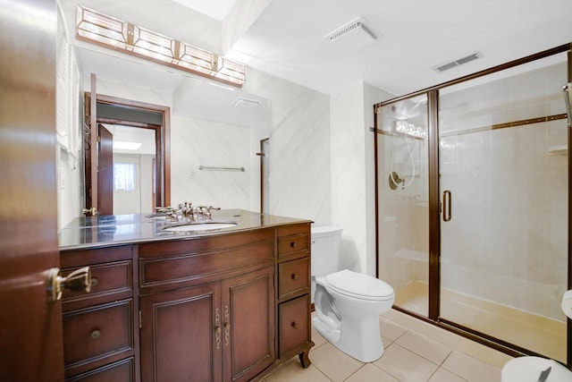 17720 Ashland Ave, Homewood, IL 60430 - bathroom with tile patterned floors, vanity, and a shower stall