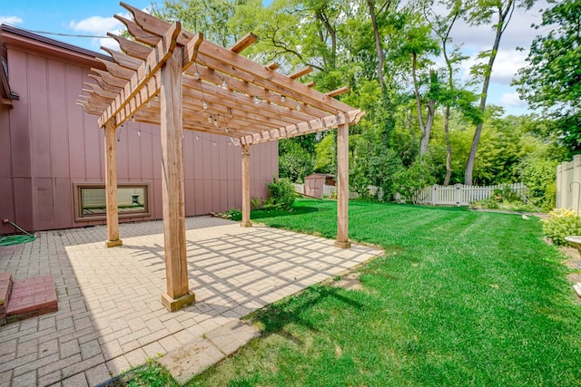 17720 Ashland Ave, Homewood, IL 60430 - fenced backyard featuring a shed, a patio, and a pergola
