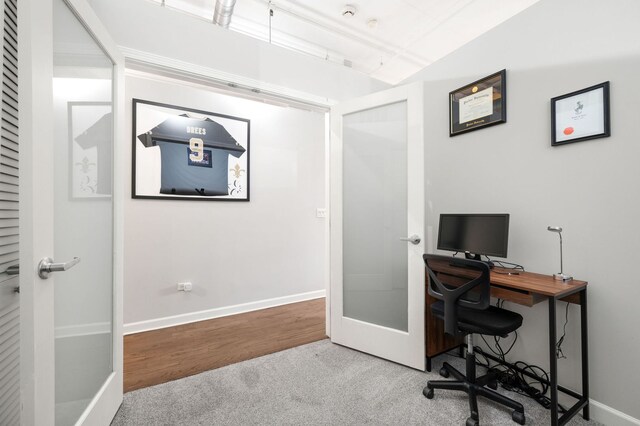 1301 W Madison St Unit 207, Chicago, IL 60607 - office area with carpet floors and baseboards