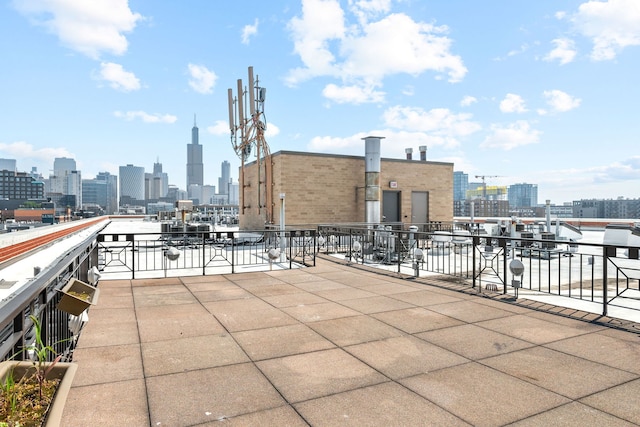 1301 W Madison St Unit 207, Chicago, IL 60607 - view of patio / terrace featuring a skyline view