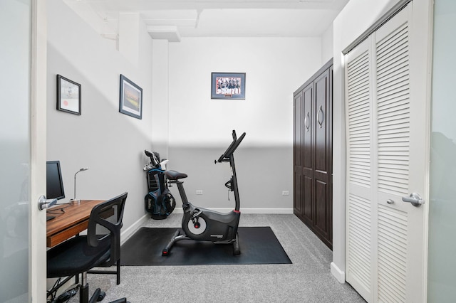 1301 W Madison St Unit 207, Chicago, IL 60607 - exercise room with baseboards and carpet floors