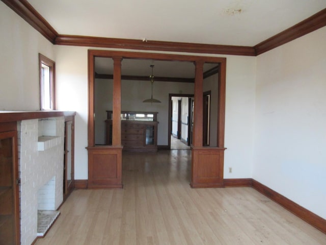 5822 S Sacramento Ave, Chicago, IL 60629 - unfurnished living room with crown molding and light wood finished floors