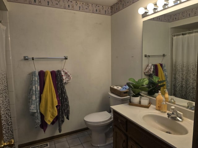 18510 Willow Ln, Lansing, IL 60438 - full bath with vanity, tile patterned flooring, and a shower with curtain