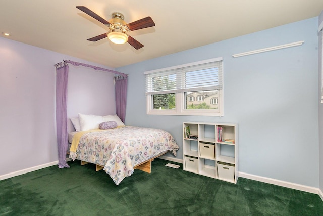 1642 Iowa Dr, Elk Grove Village, IL 60007 - carpeted bedroom with baseboards and ceiling fan