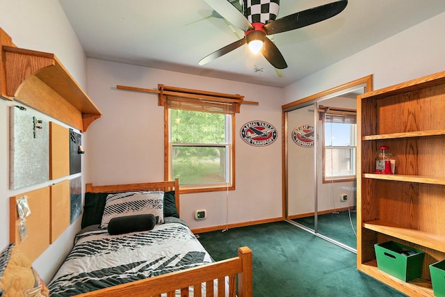 1642 Iowa Dr, Elk Grove Village, IL 60007 - carpeted bedroom featuring a closet and ceiling fan