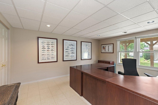 1642 Iowa Dr, Elk Grove Village, IL 60007 - home office featuring a drop ceiling and recessed lighting