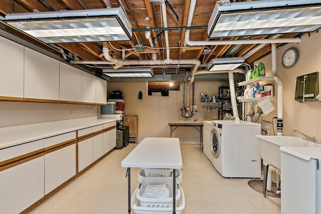1642 Iowa Dr, Elk Grove Village, IL 60007 - unfinished basement with washing machine and clothes dryer and light flooring