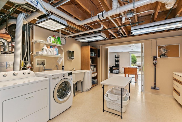 1642 Iowa Dr, Elk Grove Village, IL 60007 - washroom featuring washing machine and clothes dryer and gas water heater