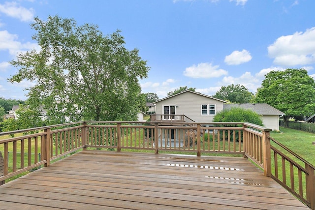 1642 Iowa Dr, Elk Grove Village, IL 60007 - wooden deck with a lawn