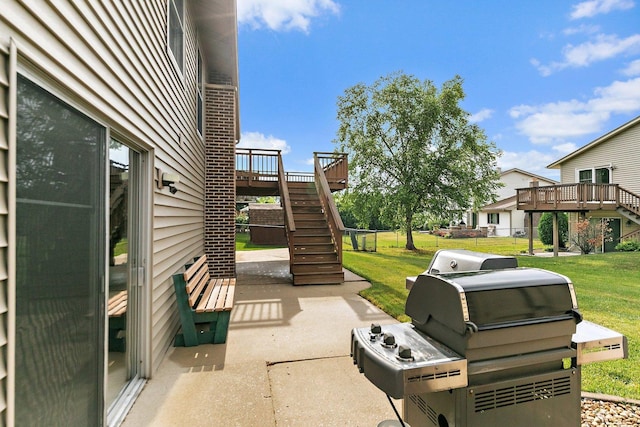 1642 Iowa Dr, Elk Grove Village, IL 60007 - view of patio featuring stairs, a deck, and grilling area