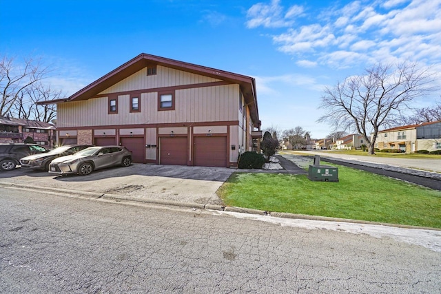 19400 Oak Ave Unit 1, Country Club Hills, IL 60478 - view of front of property with an attached garage, concrete driveway, and a front yard