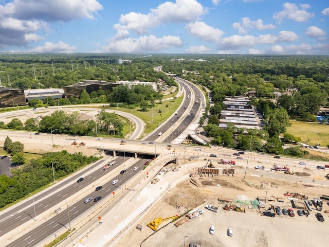 5008 Culver St, Skokie, IL 60077 - aerial view of a main thoroughfare and a heavily wooded area