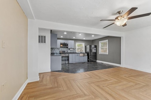 7825 Susan St, Morris, IL 60450 - unfurnished living room with a ceiling fan and recessed lighting