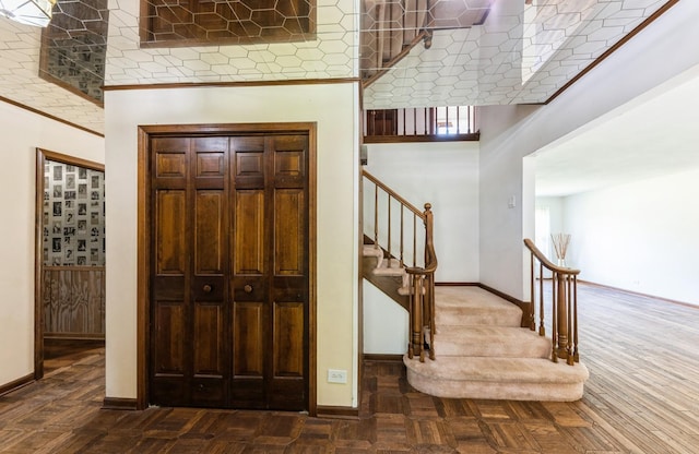 2527 Checker Rd, Long Grove, IL 60047 - foyer featuring baseboards and stairway