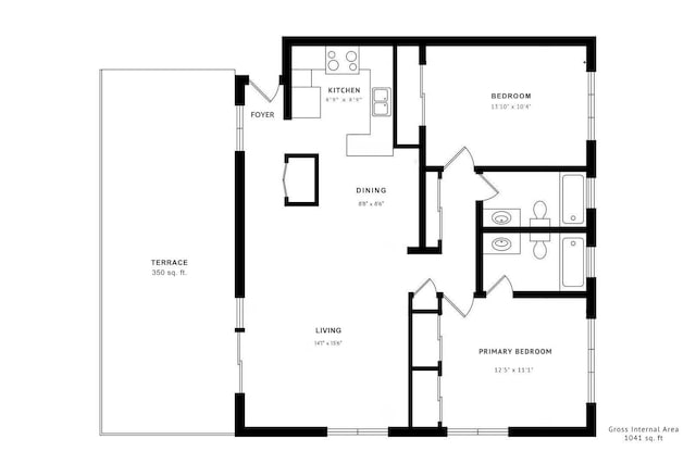 1633 River St Unit 2B, Des Plaines, IL 60016 - view of room layout